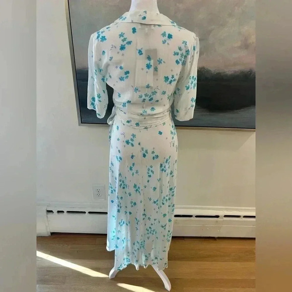 NWT Ganni Printed Crepe Wrap Dress Size 0 - Picture 8 of 16